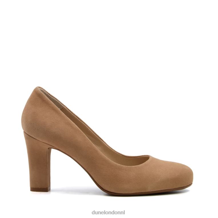 vrouwen R6DFZ563 asgrauw kameel Dune London comfortabele pumps met middenblokhak