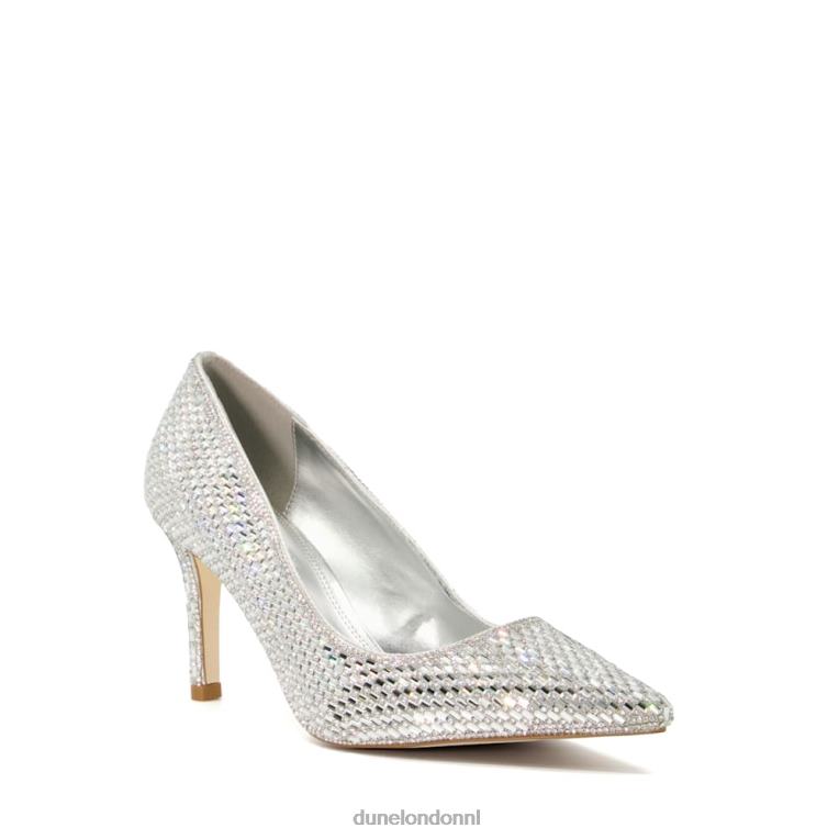 vrouwen R6DFZ571 verblindend zilver Dune London Met juwelen verfraaide pumps met stilettohak