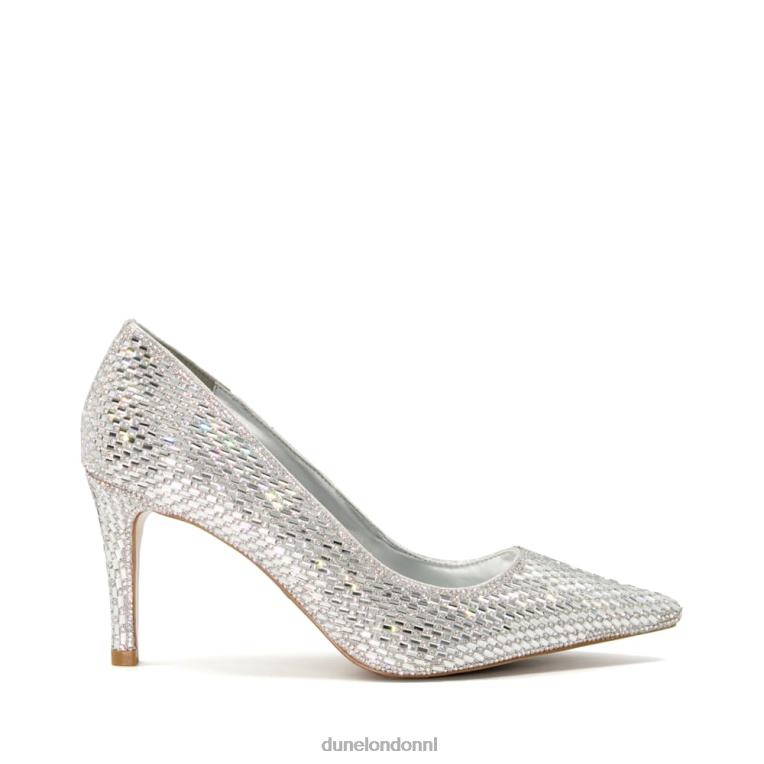 vrouwen R6DFZ571 verblindend zilver Dune London Met juwelen verfraaide pumps met stilettohak