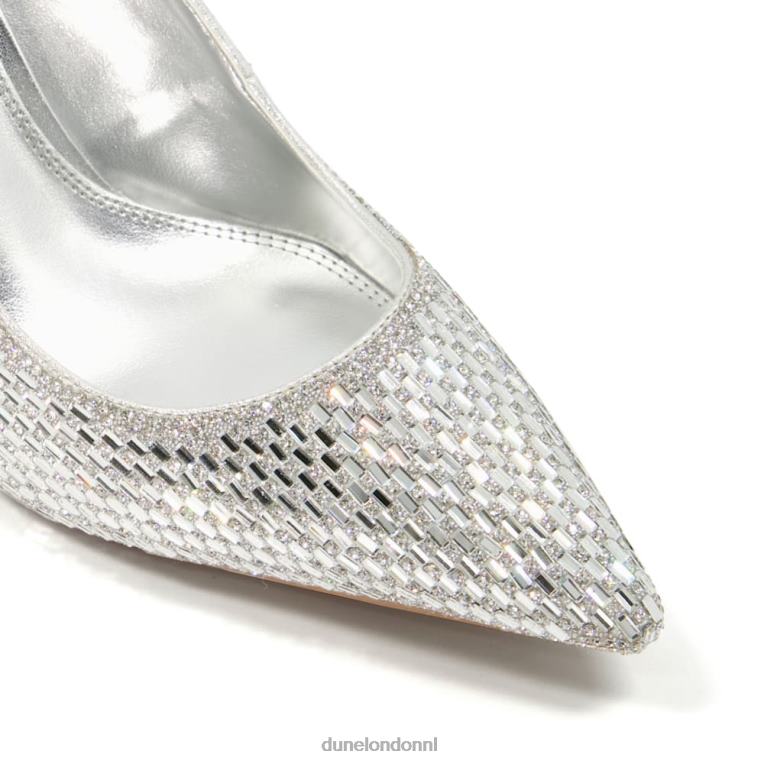 vrouwen R6DFZ571 verblindend zilver Dune London Met juwelen verfraaide pumps met stilettohak