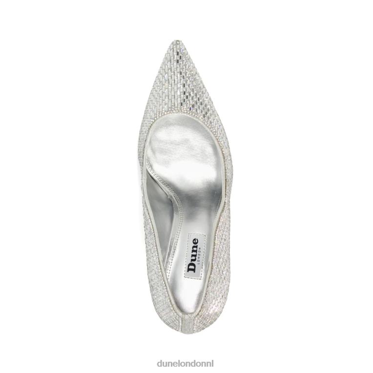 vrouwen R6DFZ571 verblindend zilver Dune London Met juwelen verfraaide pumps met stilettohak