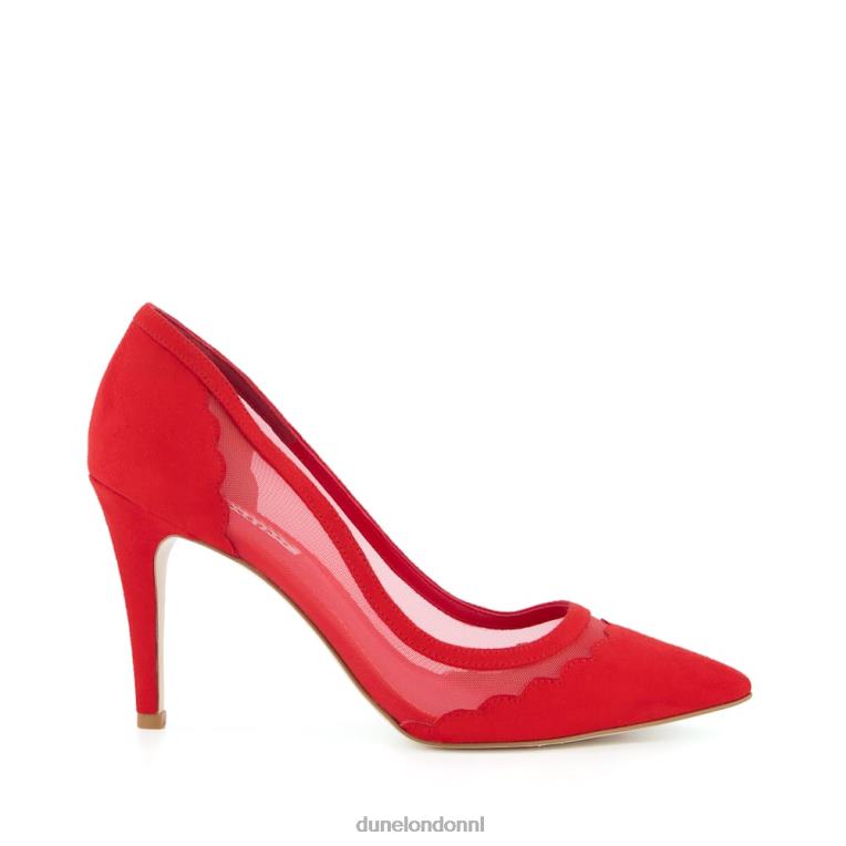 vrouwen R6DFZ610 Bayla rood Dune London Pumps met mesh detail