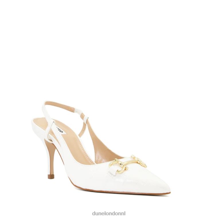 vrouwen R6DFZ628 Klik wit Dune London Slingback-courts met trensversiering - Klik op de afbeelding om het venster te sluiten