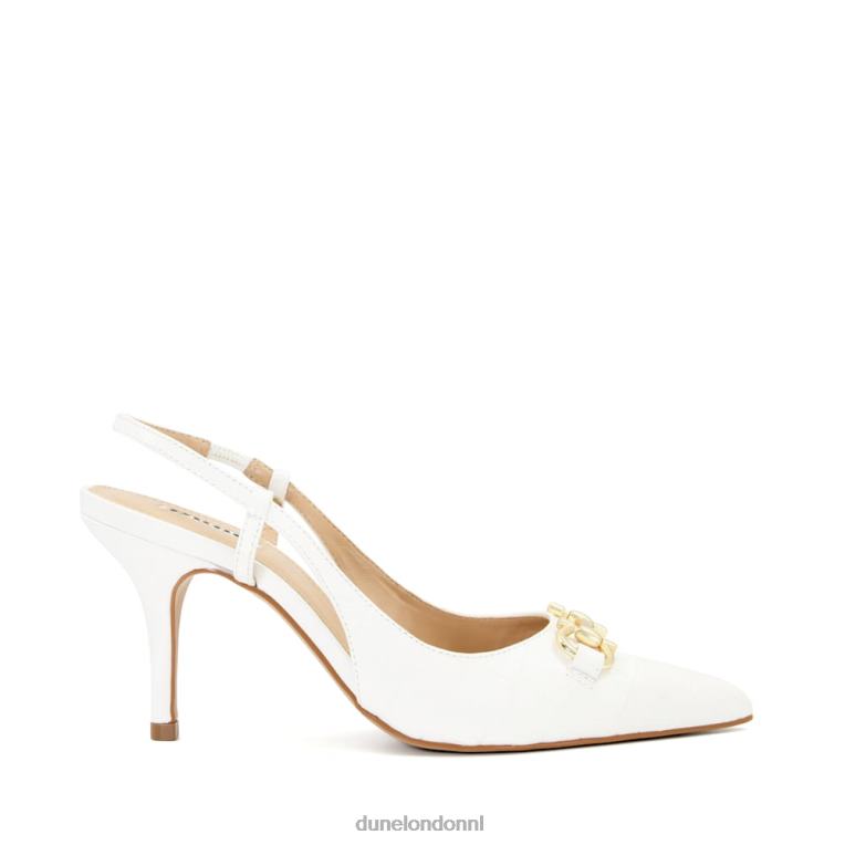 vrouwen R6DFZ628 Klik wit Dune London Slingback-courts met trensversiering