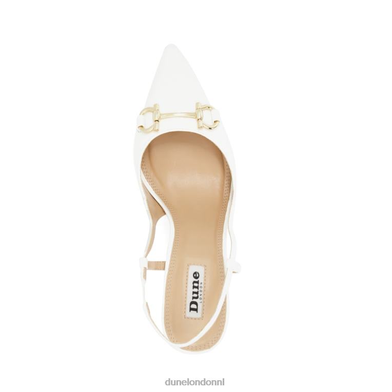 vrouwen R6DFZ628 Klik wit Dune London Slingback-courts met trensversiering