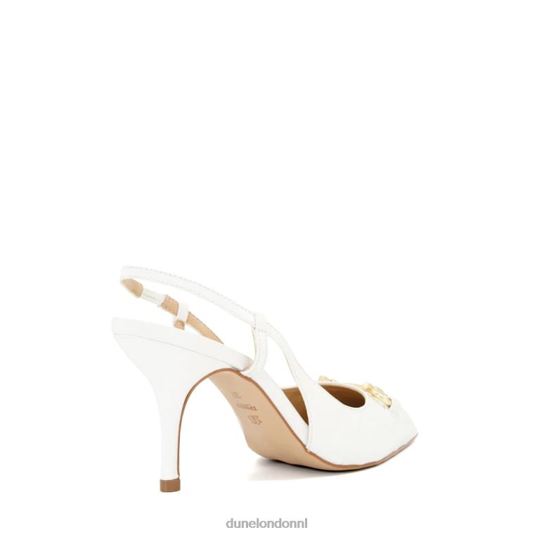 vrouwen R6DFZ628 Klik wit Dune London Slingback-courts met trensversiering