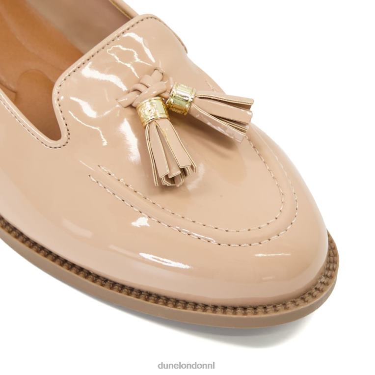 vrouwen R6DFZ102 globaal blozen Dune London Loafers met brede pasvorm en kwastjes