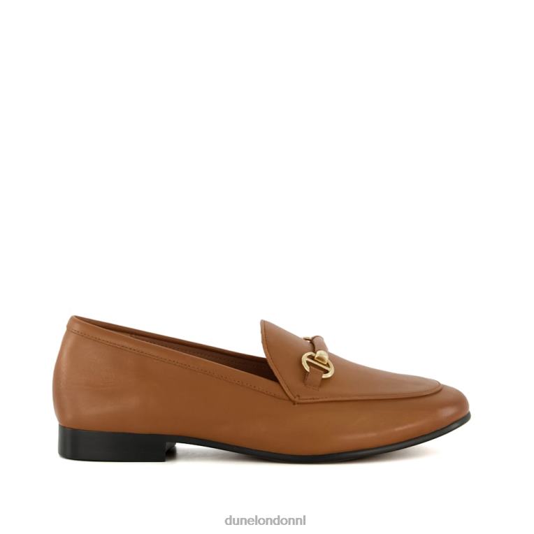 vrouwen R6DFZ104 grootsheid bruinen Dune London Loafers met brede pasvorm en trensversiering