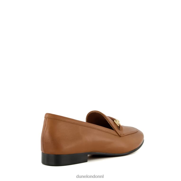 vrouwen R6DFZ104 grootsheid bruinen Dune London Loafers met brede pasvorm en trensversiering