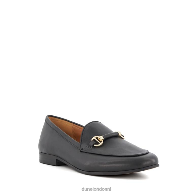 vrouwen R6DFZ105 grootsheid zwart Dune London Loafers met brede pasvorm en trensversiering