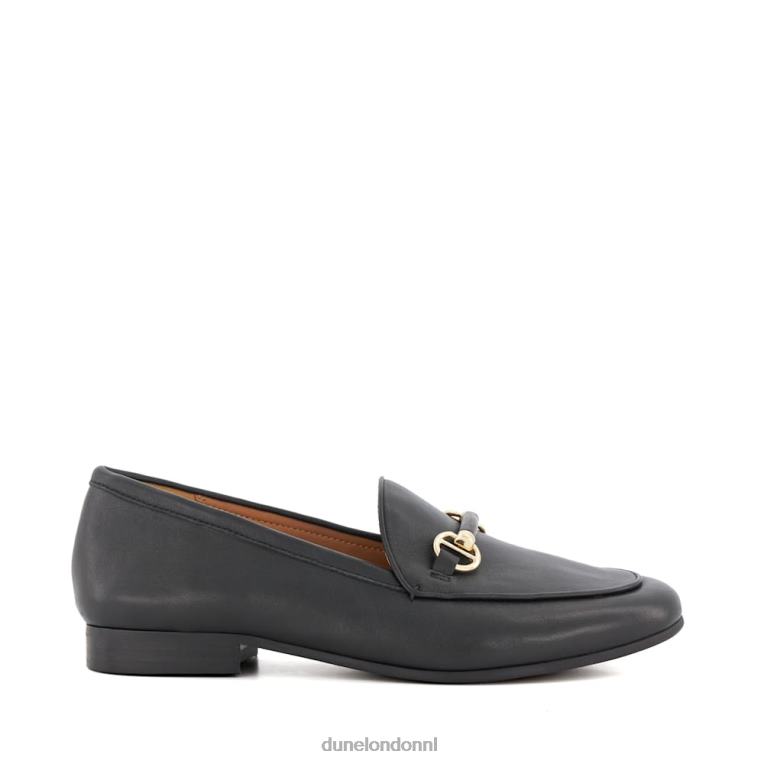 vrouwen R6DFZ105 grootsheid zwart Dune London Loafers met brede pasvorm en trensversiering