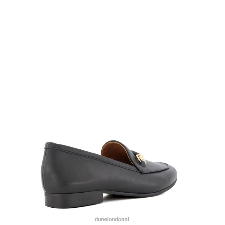 vrouwen R6DFZ105 grootsheid zwart Dune London Loafers met brede pasvorm en trensversiering