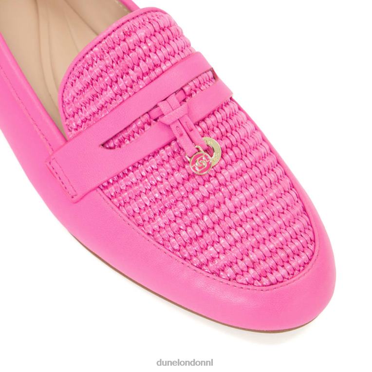 vrouwen R6DFZ111 flirten roze Dune London lasergesneden pennyloafers