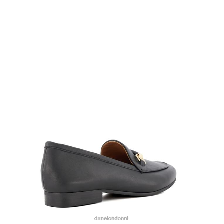 vrouwen R6DFZ115 grootsheid zwart Dune London Loafers met metalen afwerking en trens