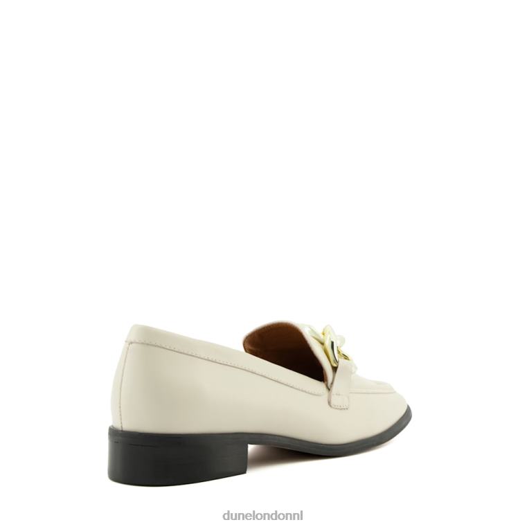 vrouwen R6DFZ125 glimp ecru Dune London Loafers met kettingafwerking