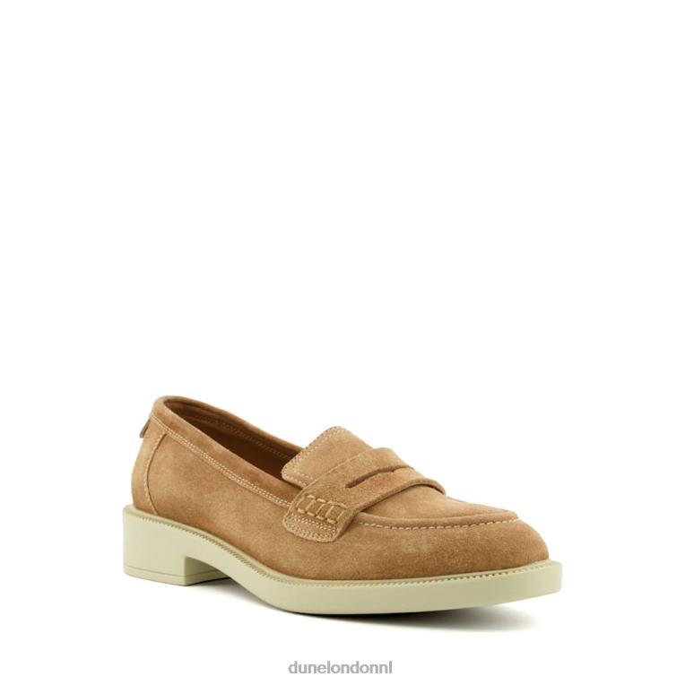 vrouwen R6DFZ167 gazellen kameel Dune London Loafers met penny-afwerking - Klik op de afbeelding om het venster te sluiten