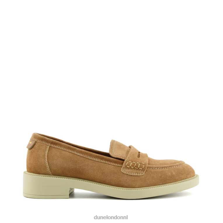 vrouwen R6DFZ167 gazellen kameel Dune London Loafers met penny-afwerking