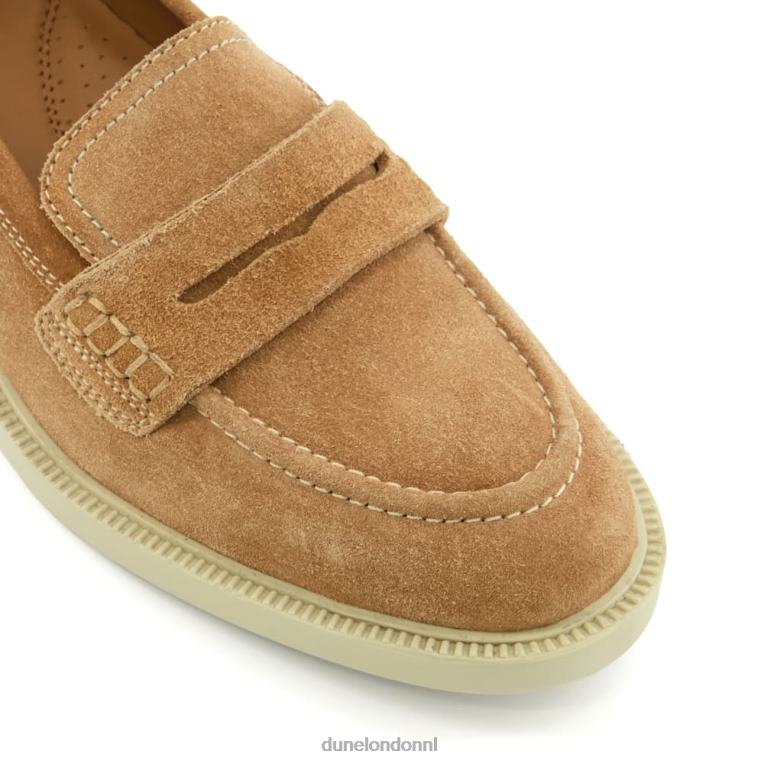 vrouwen R6DFZ167 gazellen kameel Dune London Loafers met penny-afwerking