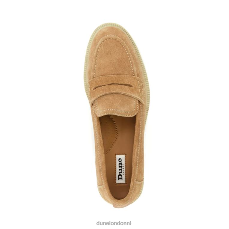 vrouwen R6DFZ167 gazellen kameel Dune London Loafers met penny-afwerking