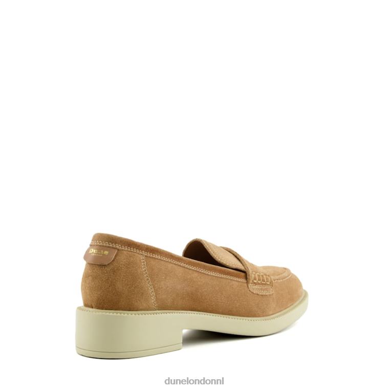 vrouwen R6DFZ167 gazellen kameel Dune London Loafers met penny-afwerking