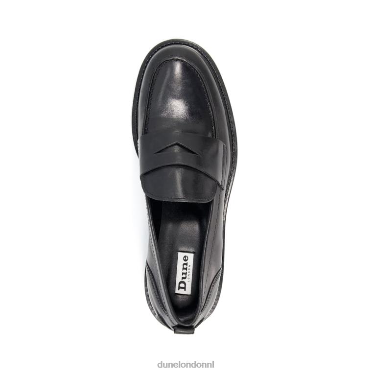 vrouwen R6DFZ324 geen zwart Dune London minimalistische pennyloafers