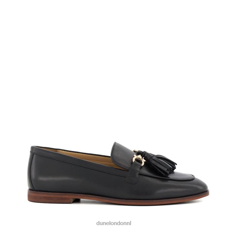 vrouwen R6DFZ419 giada zwart Dune London Loafers met trens en kwastjes