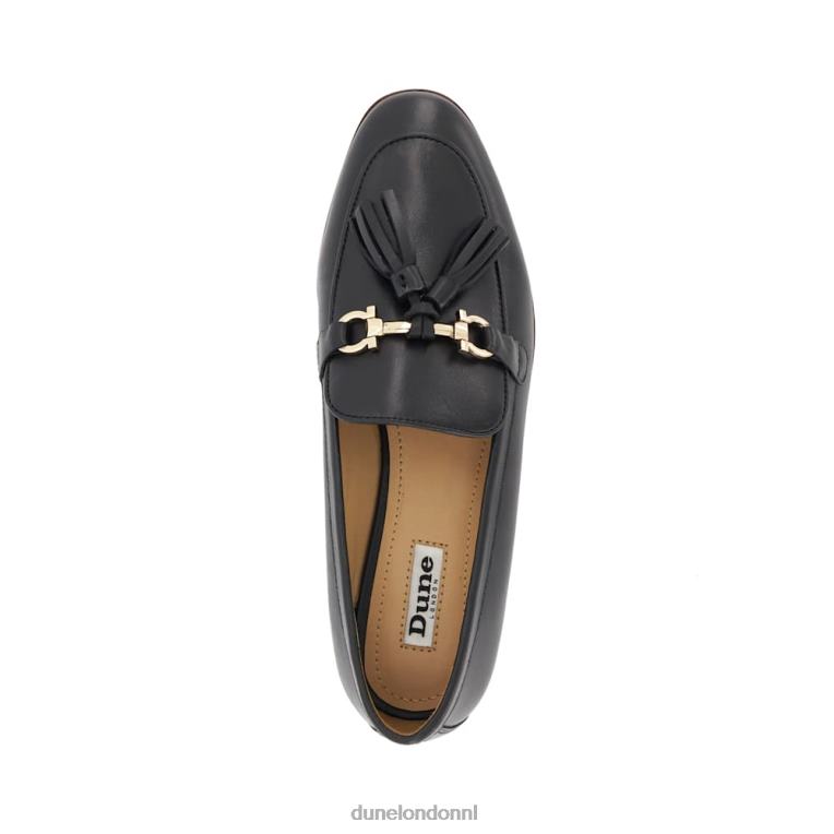 vrouwen R6DFZ419 giada zwart Dune London Loafers met trens en kwastjes