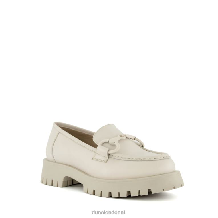 vrouwen R6DFZ457 staarde gebroken wit Dune London dikke loafers met trensversiering