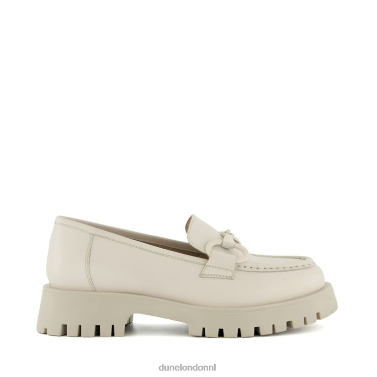 vrouwen R6DFZ457 staarde gebroken wit Dune London dikke loafers met trensversiering