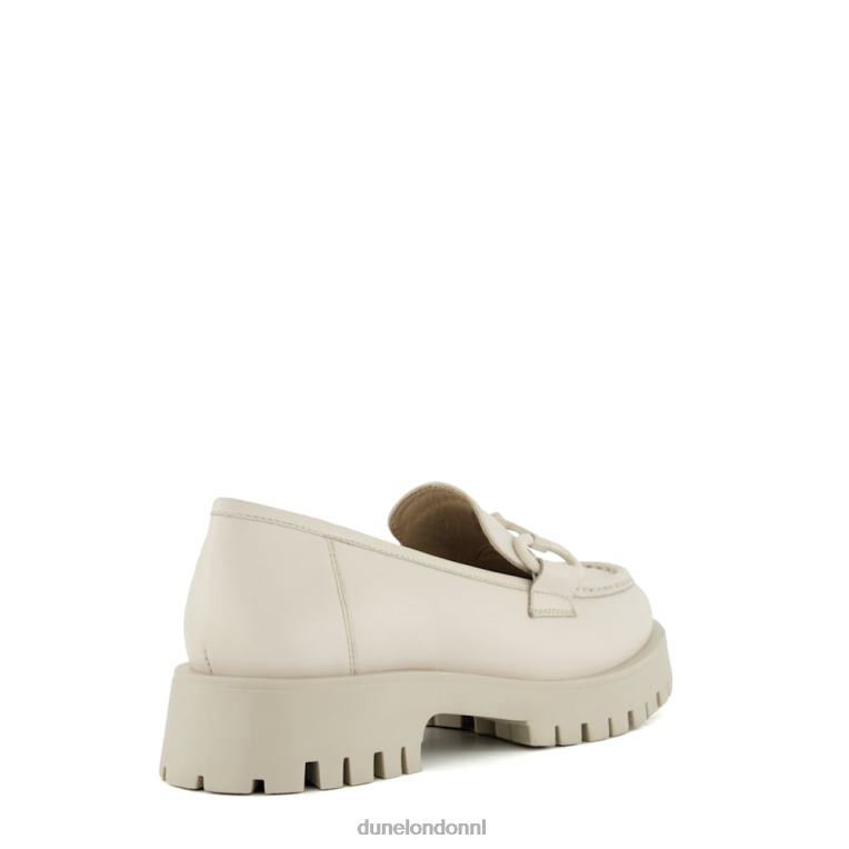 vrouwen R6DFZ457 staarde gebroken wit Dune London dikke loafers met trensversiering