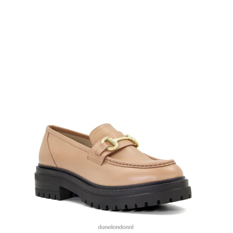 vrouwen R6DFZ469 galger kameel Dune London Loafers met leren trensversiering en geprofileerde zool - Klik op de afbeelding om het venster te sluiten