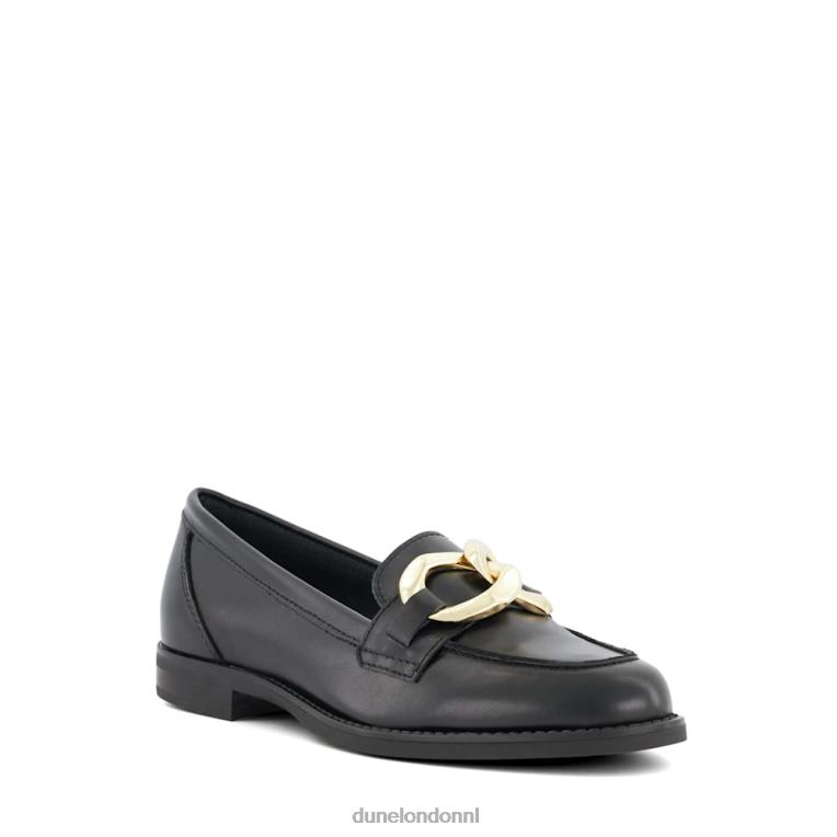 vrouwen R6DFZ46 godin zwart Dune London Leren loafers met kettingdetail - Klik op de afbeelding om het venster te sluiten