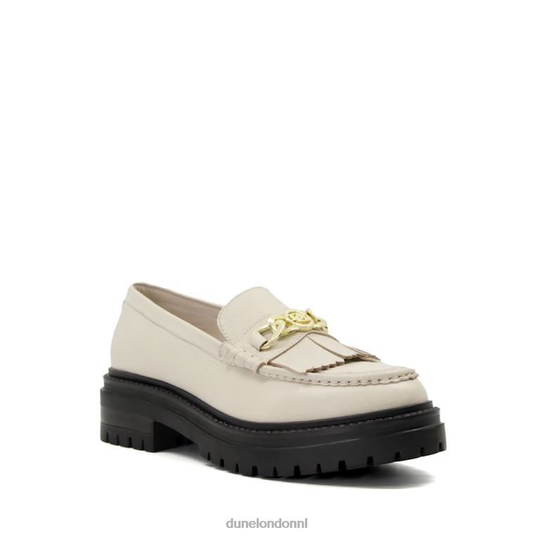 vrouwen R6DFZ477 Georgië ecru Dune London Dikke loafers met ketting-kwastjesdetail - Klik op de afbeelding om het venster te sluiten