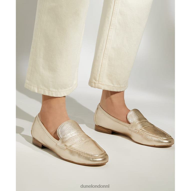 vrouwen R6DFZ482 giaetta goud Dune London platte pennyloafers