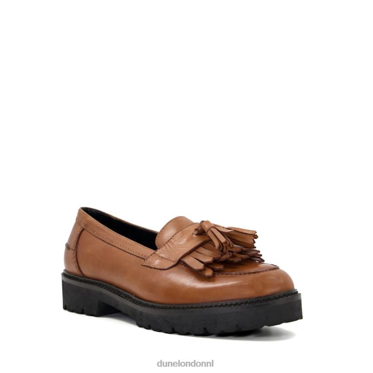 vrouwen R6DFZ500 voogd bruinen Dune London Leren loafers met franjes