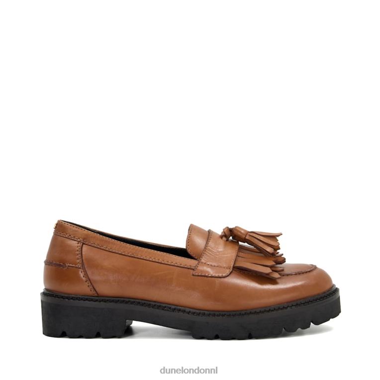 vrouwen R6DFZ500 voogd bruinen Dune London Leren loafers met franjes