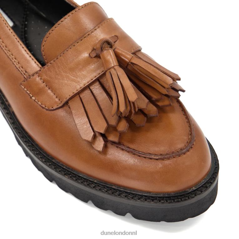 vrouwen R6DFZ500 voogd bruinen Dune London Leren loafers met franjes