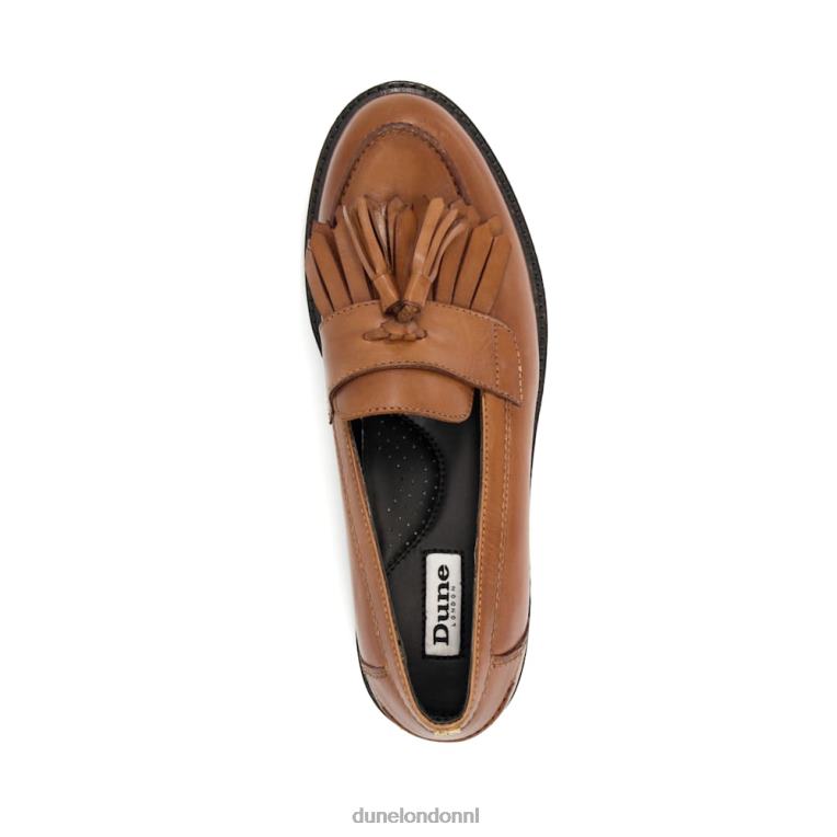 vrouwen R6DFZ500 voogd bruinen Dune London Leren loafers met franjes