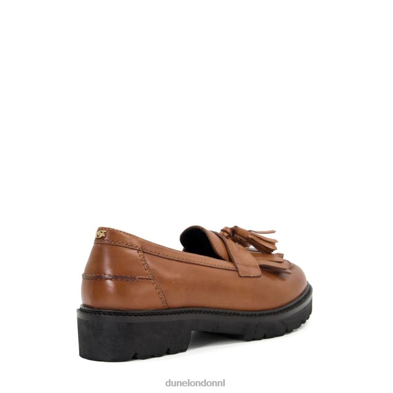 vrouwen R6DFZ500 voogd bruinen Dune London Leren loafers met franjes