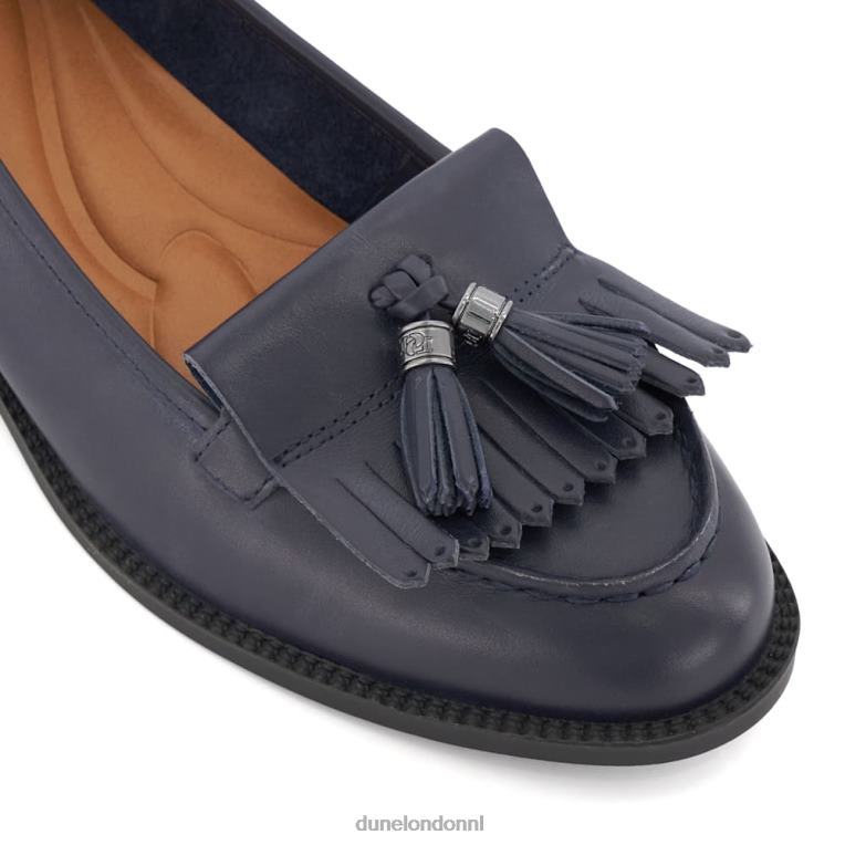 vrouwen R6DFZ54 Granthams marine Dune London Leren loafers met kwastjes en franjes