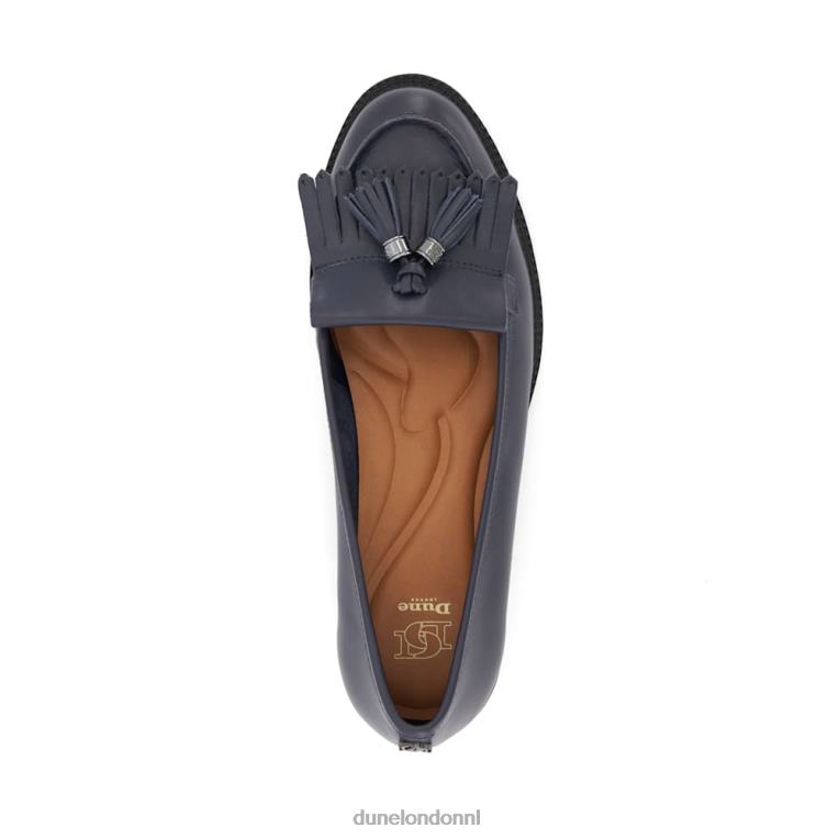 vrouwen R6DFZ54 Granthams marine Dune London Leren loafers met kwastjes en franjes