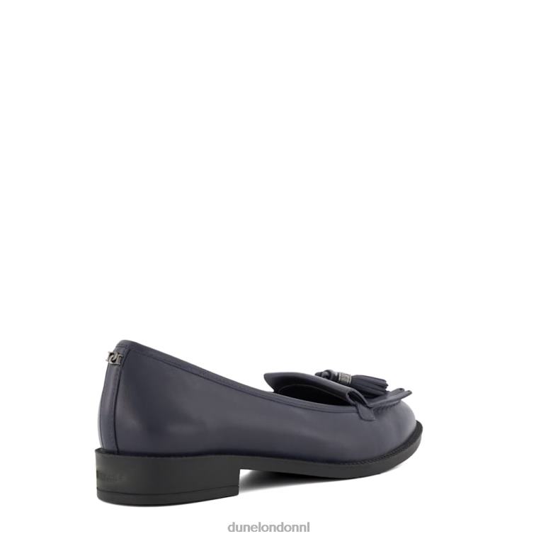 vrouwen R6DFZ54 Granthams marine Dune London Leren loafers met kwastjes en franjes