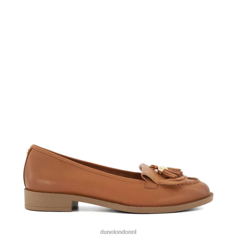 vrouwen R6DFZ55 Granthams bruinen Dune London Loafers met kwastjes en franjes