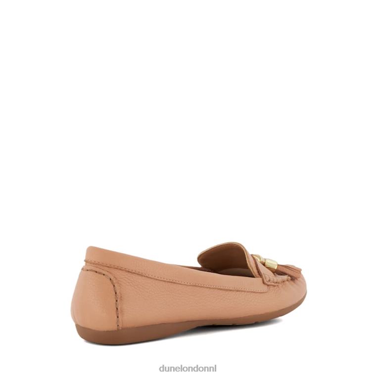 vrouwen R6DFZ581 vergaren bruinen Dune London Leren loafers met kwastjes