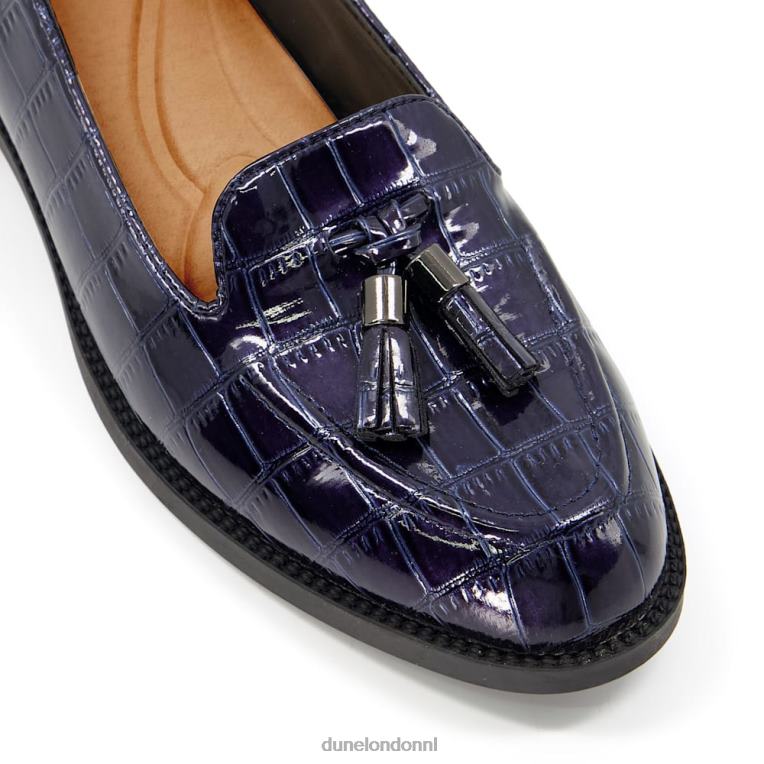 vrouwen R6DFZ594 globaal marine Dune London Loafers met kwastjes en krokodilleneffect