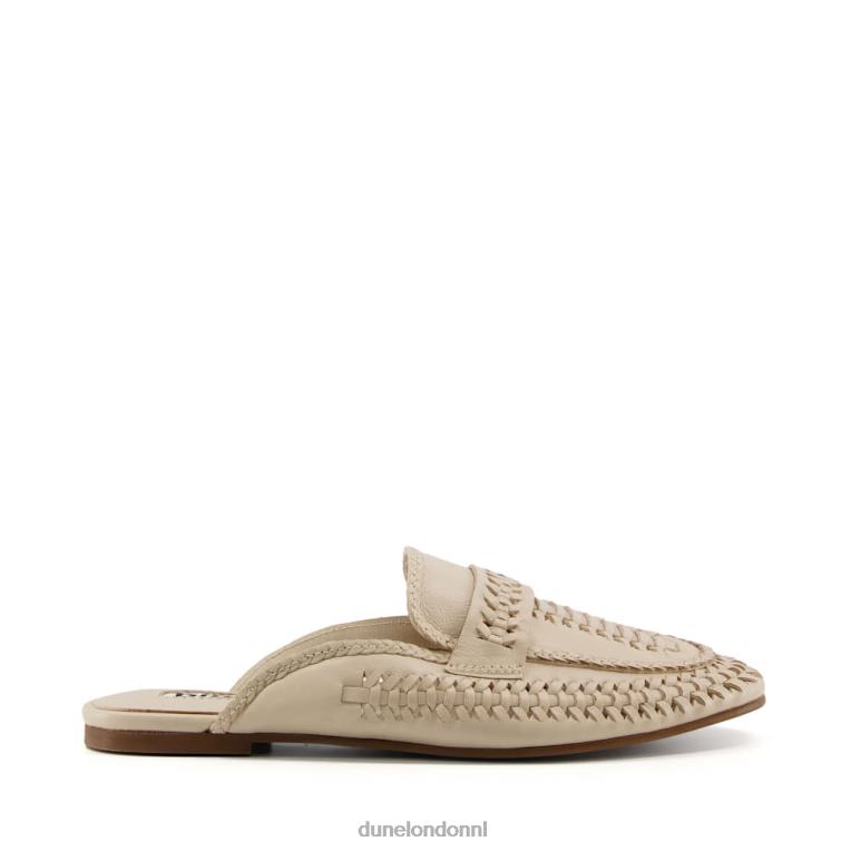 vrouwen R6DFZ615 gigies ecru Dune London geweven loafers zonder rug - Klik op de afbeelding om het venster te sluiten