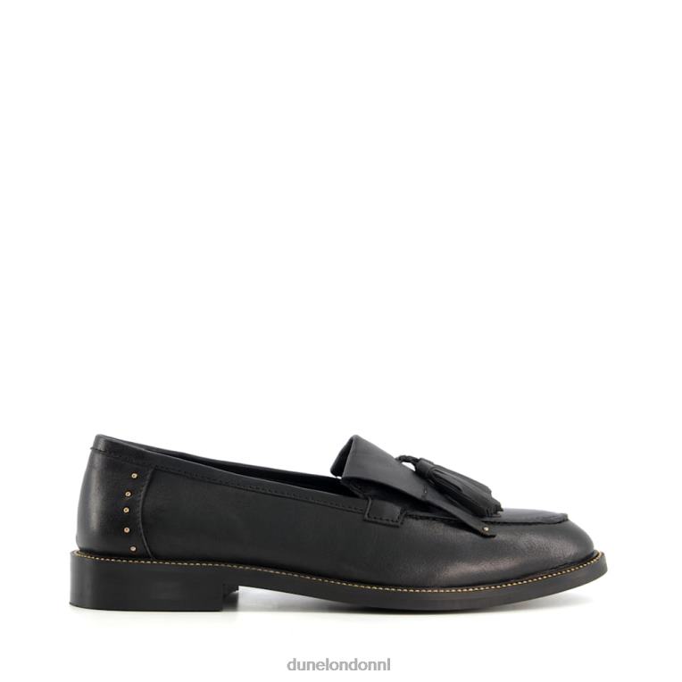 vrouwen R6DFZ616 glenda's zwart Dune London schort kwastjes loafers