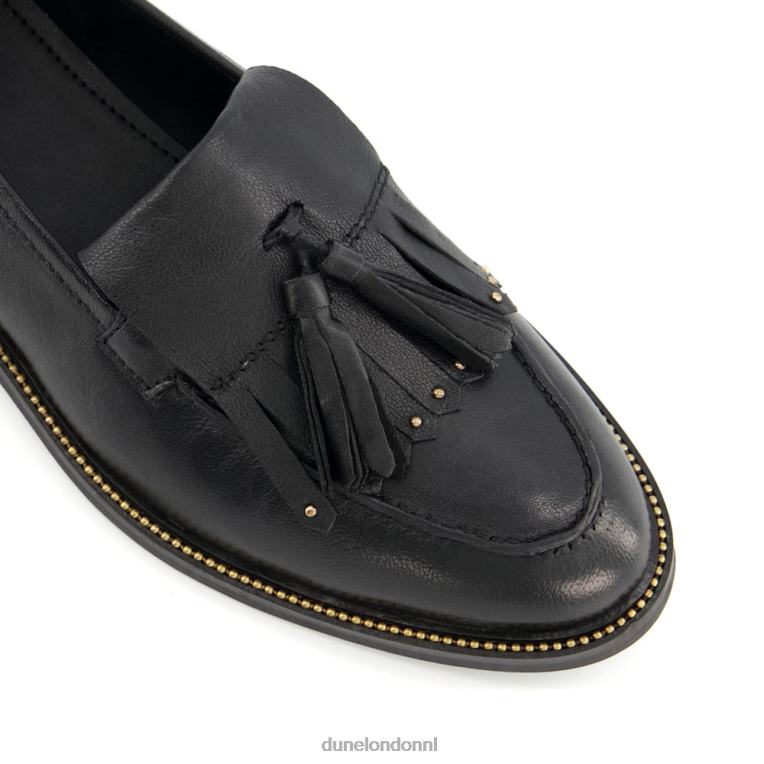 vrouwen R6DFZ616 glenda's zwart Dune London schort kwastjes loafers