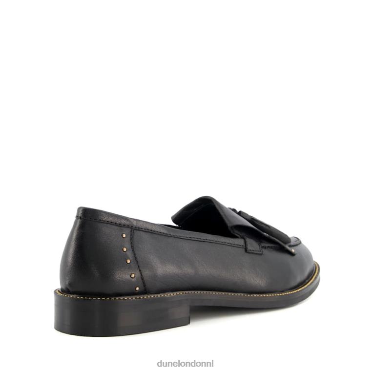 vrouwen R6DFZ616 glenda's zwart Dune London schort kwastjes loafers