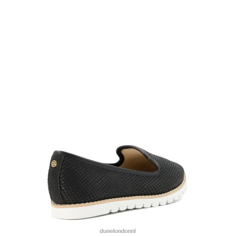 vrouwen R6DFZ624 galjoen zwart Dune London bedrukte sportloafer